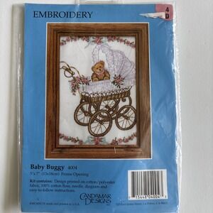 Baby Buggy and Teddy Bear Vintage Embroidery‎ Kit Candamar Designs #4004 NEW
